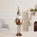 Plush Christmas gnome doll in brown and khaki with telescopic legs for home decor - Telescopic Santa Claus (Medium)
