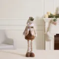 Plush brown Christmas snowman doll with telescopic legs for festive home decoration - Telescopic Snowman (Medium)
