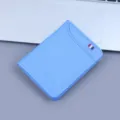 Premium sky blue cross-grain leather men's bifold wallet with convenient card slot - Vertical Style (868) / Light Blue