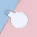 Witte ronde kunstlederen sleutelhanger met ring voor DIY-gepersonaliseerde hobby - Wit