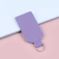 Minimalistische paarse PU-leren sleutelhanger met zilveren ring voor tasdecoratie - Paars