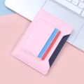 Minimalist ultra slim pink PU leather passport holder and travel card wallet organizer - Pink