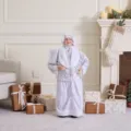 Elegant Nordic silver and white Christmas Grandmother doll for festive holiday decor - 30cm / Silver White