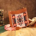 Bolso bandolera boho vintage con estampado étnico geométrico y correa ancha tejida - Estilo 19 (PG5070)