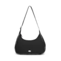 Bolso de hombro acolchado negro en forma de luna con ribetes blancos y correa delgada ajustable - Bolso de Axila Luna (MG6025) / Negro