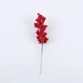 Single stem of realistic red artificial berries for Christmas floral arrangements and decor - 20cm Berry Stem