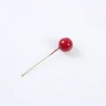 Single artificial red berry stem with green wire for Christmas floral decor and DIY crafts - 1.5cm Single Berry / 50 Pieces/Pack