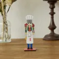 Wooden nutcracker chef figurine ornament King of the Grill Christmas kitchen decor - Chef Style
