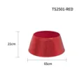 Red glitter Christmas tree collar base cover, 65cm diameter and 21cm height dimensions - Crystal Style (Red) / Red