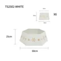 White foldable Christmas tree collar with snowflake patterns and detailed dimensions - Metal Snowflake Style (White) / 6 Pieces/Pack (Base Diameter 68cm) / White