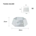 Silver Christmas tree collar fence with snowflake pattern, 68cm base, 6 panels set - Metal Snowflake Style (Natural) / 6 Pieces/Pack (Base Diameter 68cm) / Original Color