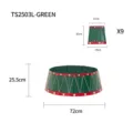 Green drum Christmas tree collar with dimensions 72cm diameter and 25.5cm height - Christmas Drum (Green Large) / 9 Pieces/Pack (Base Diameter 72cm) / Green Drum Style (Large)