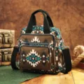 Mochila con estampado azteca bohemio para mujer con gran capacidad y multibolsillos - Patrón Azteca 1 (PG5078)