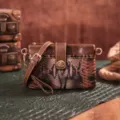 Retro western bohemian small crossbody bag with exotic python print leather texture - Snake Brown (PG5051)
