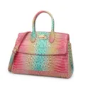 Borsa a mano di lusso in coccodrillo arcobaleno con chiusura in metallo dorato - Verde menta