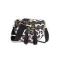 Bolso bandolera de moda en tela Oxford con estampado de leopardo para mujer - Estilo en Forma de Concha (MG6003-1) / Mármol Café Blanco