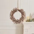 Mini Filz Weihnachtskranz Anhänger an einer Hanfschnur für festliche Wohndekoration - Braun Original / Klein (10cm) / Hellbraun