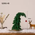 Détails d'un mini sapin de Noël en PVC de 45 cm avec un ornement rouge festif - Vert Original