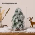 Mini frosted Noblis pine Christmas tree tabletop decoration 40cm height with snowy effect - Snowy Style