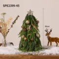 45cm decorated Norfolk pine artificial Christmas tree for desktop DIY - Gold Set Style