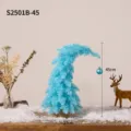 Mini sapin de Noël bleu clair tordu de 45 cm avec décoration de boule bleue unique - Bleu Tiffany