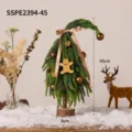 Petit sapin de Noël en PE tordu décoratif de 45 cm avec des décorations de fête - Style Ensemble Doré Moyen / 45cm