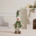 Standing Christmas plush goose toy in alfalfa green outfit for holiday home decor - Short-Legged Christmas Duck (Pointed Hat) / Mallow Green