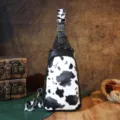 Borsa a tracolla retrò western con stampa mucca, piccolo borsello stile bohémien - Stampa Mucca Nera