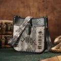 Vintage Bohemian crossbody bag with exotic snake print and black leather accents - Snake Print Black (PG5057)