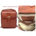 Vista detallada del interior de bolso bandolera de cuero con ranuras para tarjetas - 10 Ranuras para Tarjetas (RFID) / Marrón (PG5120-1)