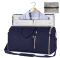 Gran bolsa de viaje para ropa convertible azul marino con correa de hombro ajustable - Tejido de Sarga Azul