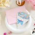 Romantic pink bouquet greeting card for Valentine's Day and special occasions with envelope - Mixed Floral Style