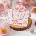 Hand-drawn pink cupcake variant greeting card for festive birthday gift messages - Small Cupcake (2026053102)