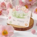 Hand-drawn tulip flower greeting card with Be Happy text for birthday and floral gifts - Small Flower (2026053102)