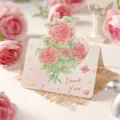 Elegante biglietto di ringraziamento con bouquet di rose 3D per regali di festa - Nuovo Stile Bouquet 2 / Set di 10 fogli