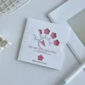 Creative rotating hollow greeting card with pink flower cutouts and best wishes - Red Flower Style / 10 Sheets Set