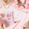 Tarjeta de felicitación de ramo de flores rosas pintadas a mano para San Valentín romántico - Estilo Floral Rosa Morado (2026031604)