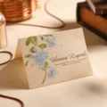 Premium vintage kraft paper greeting card with floral pattern and Warmest Regards message - Plumbago - Warmest Regards