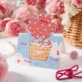 Cute cartoon hot air balloon greeting card featuring a lovely nice day text design - Flower Hot Air Balloon (Cartoon Graffiti)