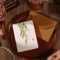 Tarjeta de felicitación vintage con acuarela de sauce y sobre de papel kraft marrón - Sauce Llorón (2026071702) / Con Sobre y Bolsa OPP
