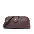 Vintage dark brown PU leather doctor bag and mini crossbody bag with a gold buckle - Brown