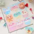 Cute cartoon forest animals lollipop decorative paper cards for kids party treats - Cartoon Donut Series / 9 Sheets Pack
