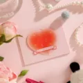 Tarjeta de felicitación minimalista rosa con corazón 3D y texto Best Wishes para regalos - Estilo Degradado Naranja (4【三折爱心贺卡】)