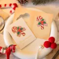Elegant cream hollow-out Christmas card with candy cane design for festive gift decoration - Christmas Candy Cane / 10 Sheets Set