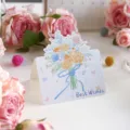 Biglietto d'auguri con bouquet dipinto a mano e testo Best Wishes per San Valentino - Mix di Girasoli (Migliori Auguri)