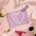 Elegante paarse hartvormige vouwkaart voor verjaardag met Best Wishes tekst en strik - Paarse Strik Stijl (5【三折爱心贺卡】)