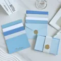 Minimalist light blue and white greeting card set with gold foil lettering and envelopes - 5 Sets/Pack / Blue (Version 2)
