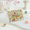 Cute cartoon happy birthday greeting card with animal illustrations for baby baby shower - Pale Yellow (Rabbit/Cat/Dog)