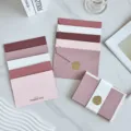 Assorted minimalist solid color greeting cards with elegant gold foil seals and envelopes - 5 Sets/Pack / Pink (Version 1)
