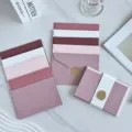 Minimalist solid color greeting card set with elegant gold foil Best Wishes stamp - 5 Sets/Pack / Pink (Version 2)